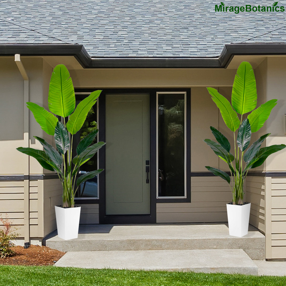 Artificial Banana Plant Fake Bird of Paradise Plant for Indoors and Outdoors,Faux Palm Tree for Office and Home Decor, Housewarming Gift