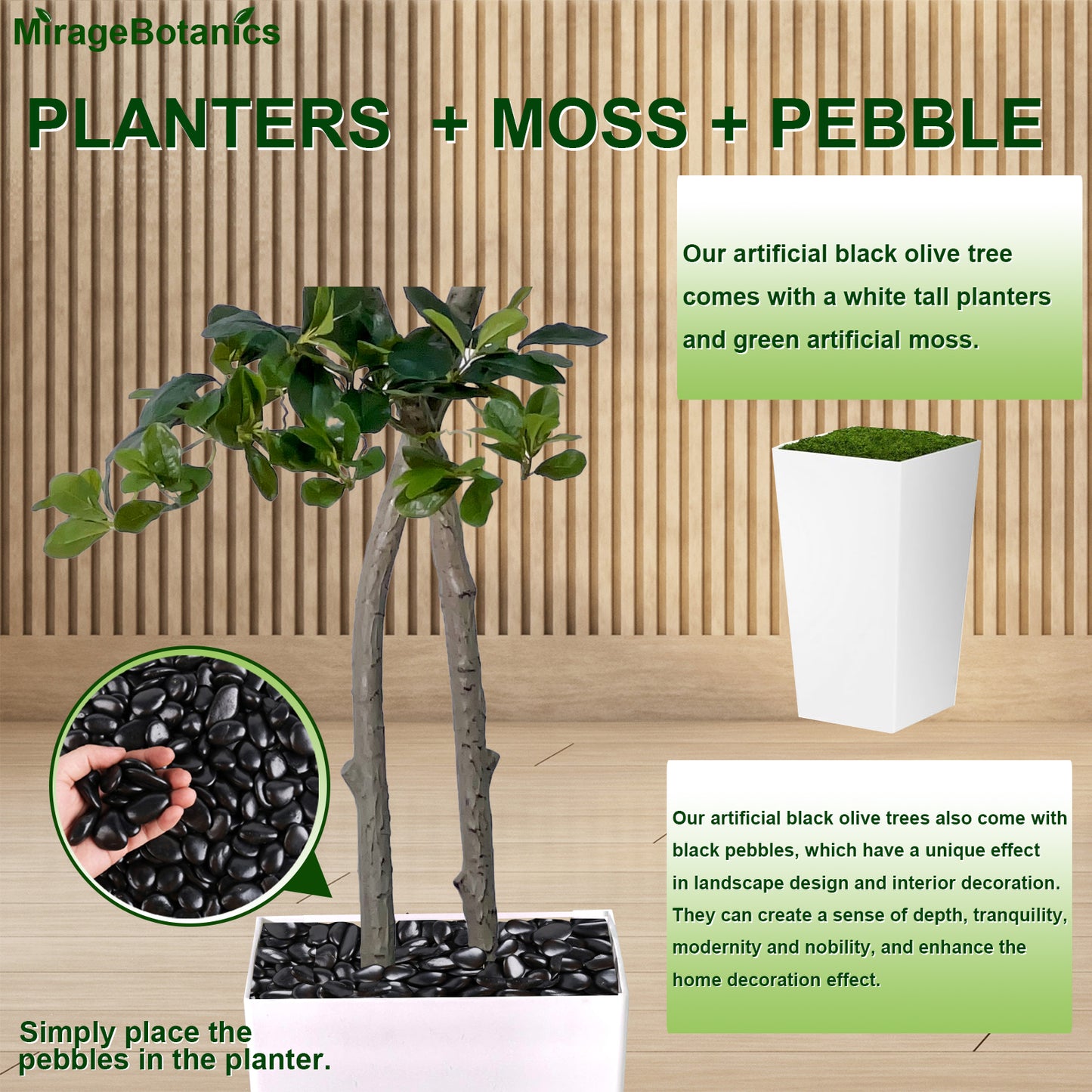 150cm Tall Artificial Black Olive Tree with 959 Lifelike Leaves, Fake Plant in White Tall Planters, Faux Olive Tree with 2 Poles for Living Room Office Garden Decor