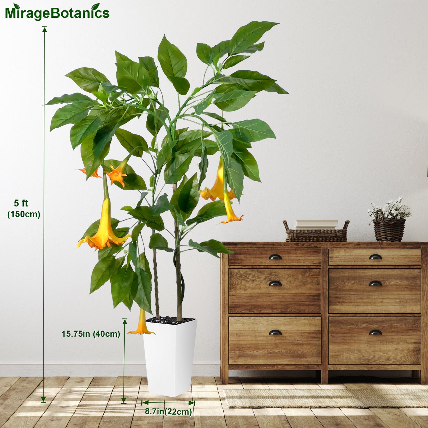 160cm Artificial SunFlower Tree, Artificial Fuchsia Tree,  Faux Plant Morning Glory Tree Fake Plant with White Tall Planter for Home Office Garden Decor Housewarming Gift