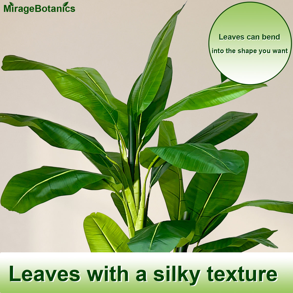 Artificial Banana 3 Trunks Tree Fake Leaf Plant Tall Tree Faux Banana Leaves with White UV Planter for Home Swimming Pool Outdoor Patio Tropical Decor
