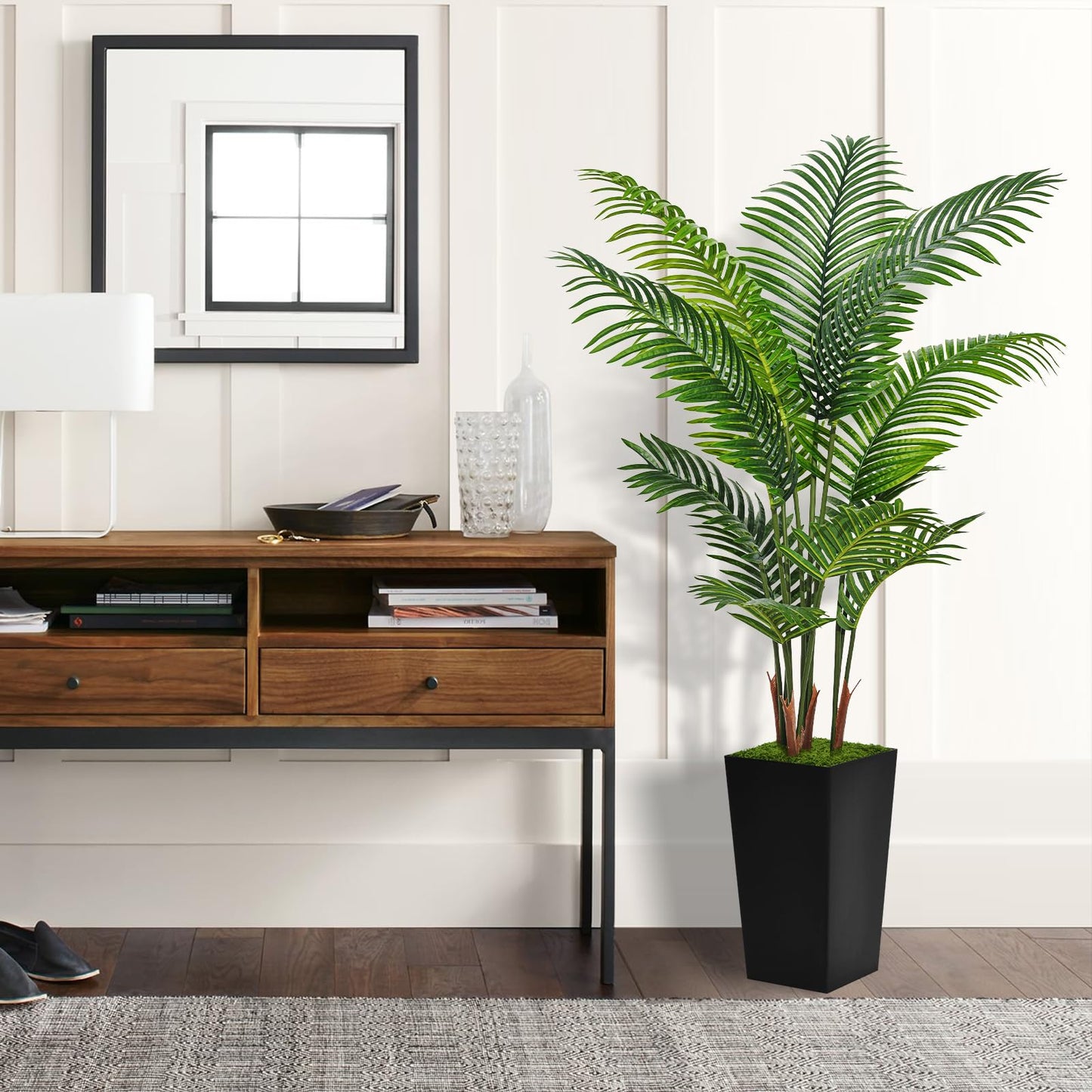 Artificial Palm Tree - 5FT Fake Tree with Tall Planter