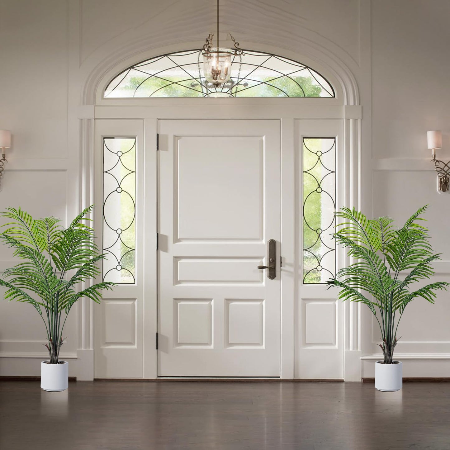 Artificial Palm Tree - 4FT Fake Tree with White Tall Planter