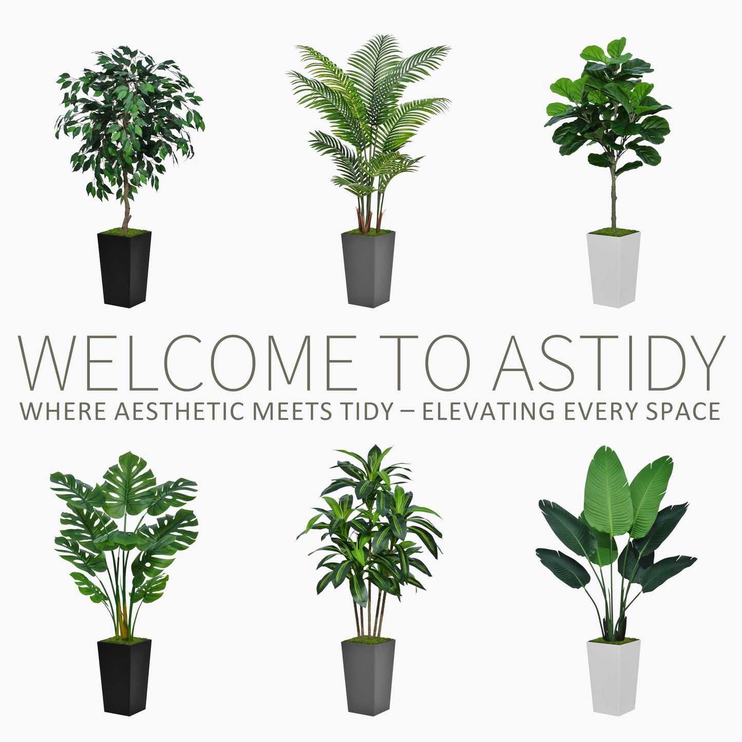 Artificial Palm Tree - 5FT Fake Tree with Tall Planter