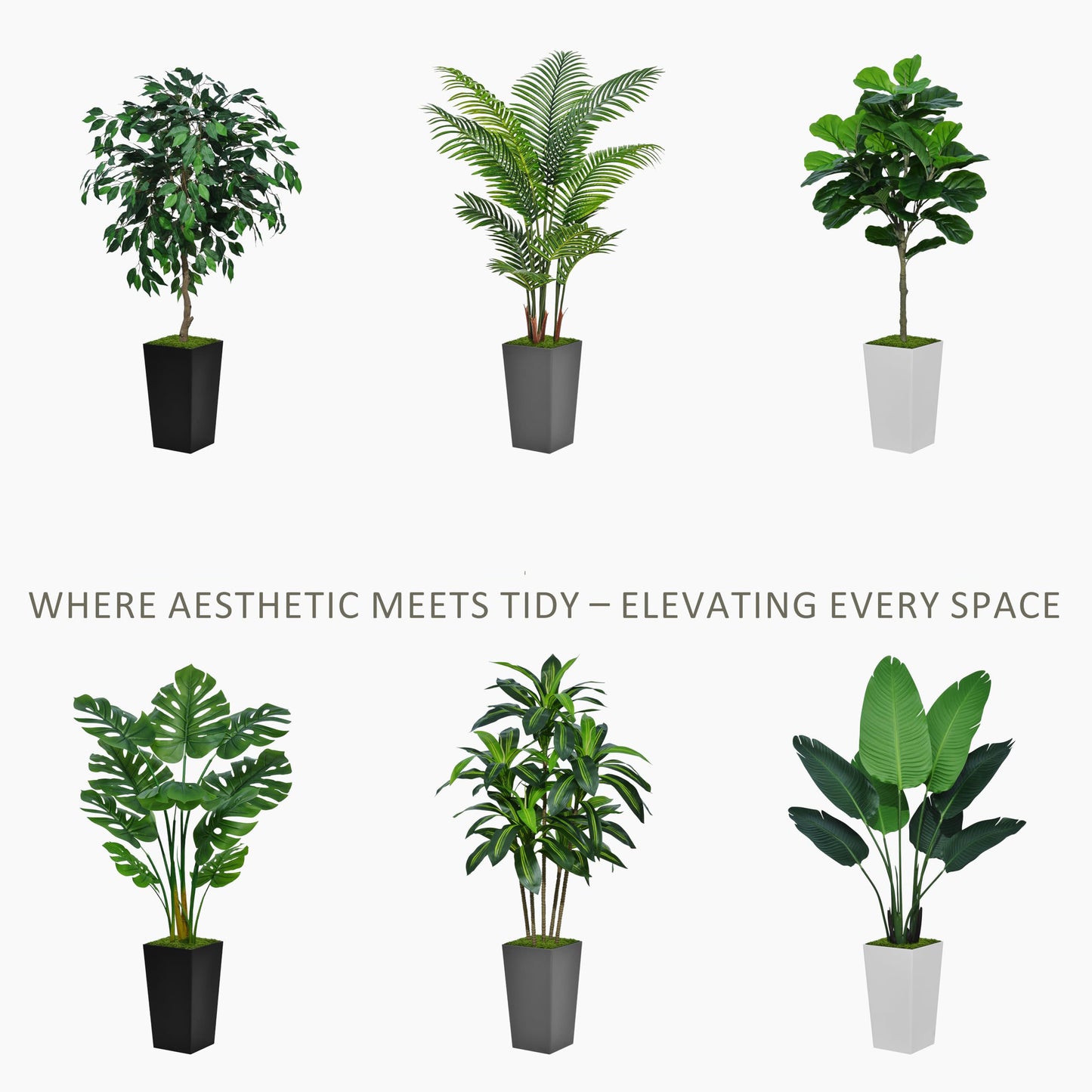 5FT Artificial Monstera Deliciosa Plant  - Faux Tropical Palm Tree with Tall Planter