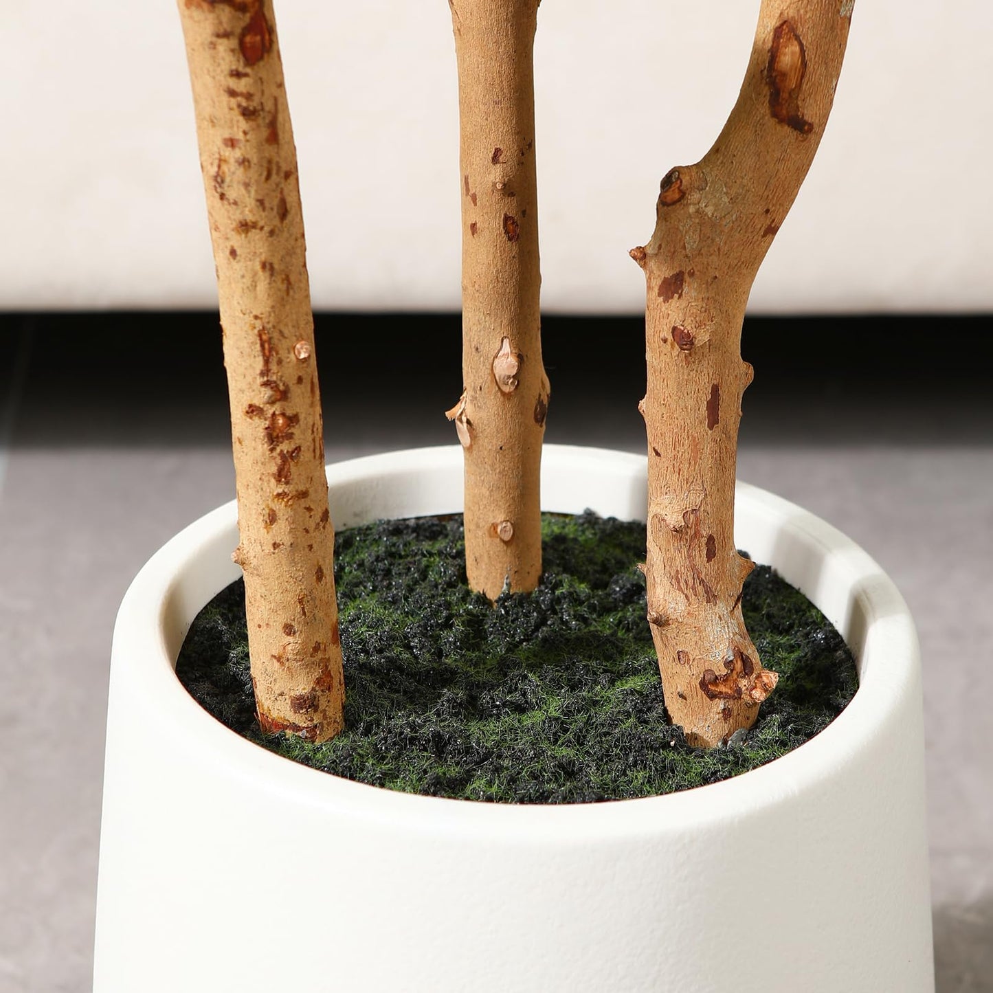 5 Ft Artificial Fiddle Leaf Fig Tree with White Planter Pot