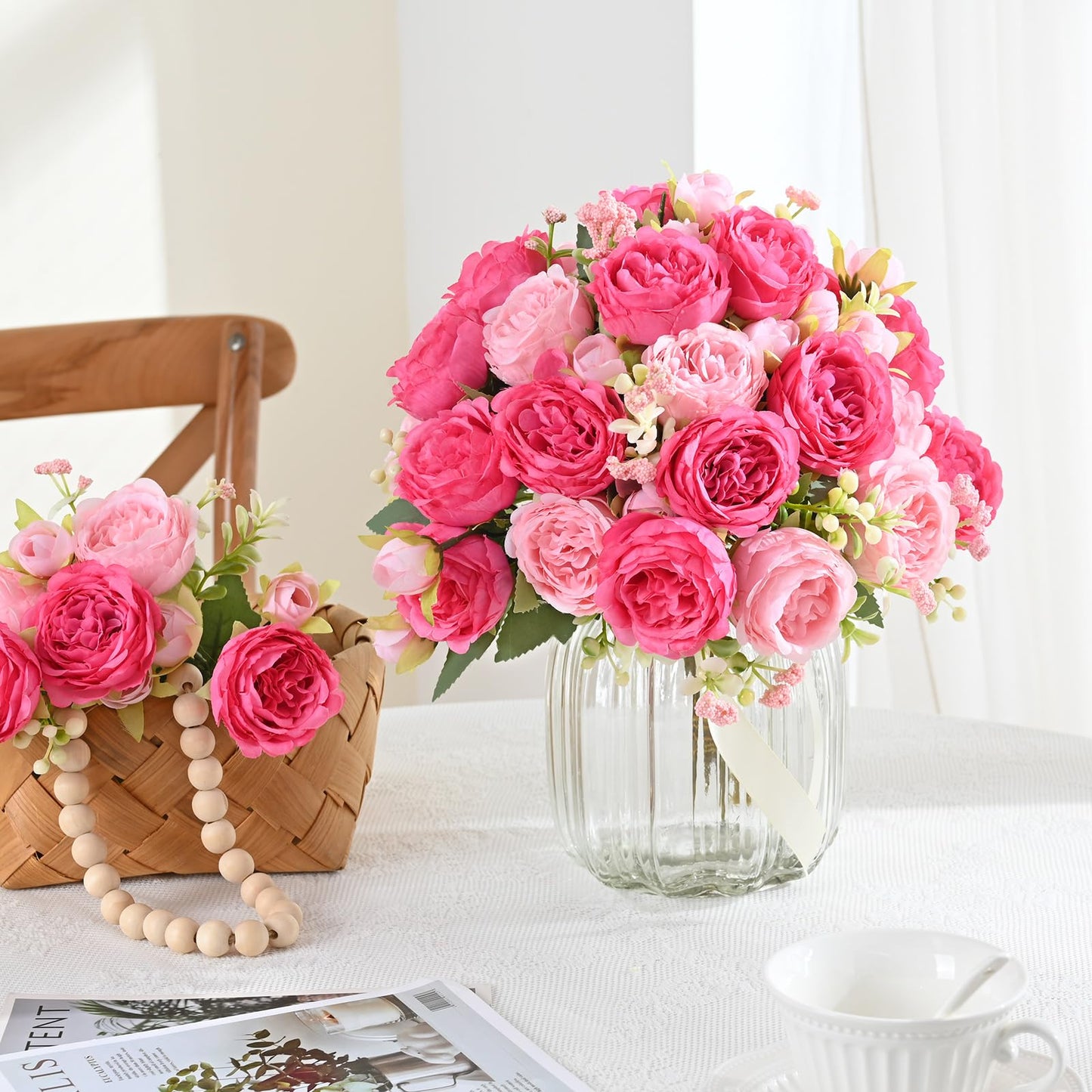 2 Packs Peonies Artificial Flowers, Silk Peonies Flowers